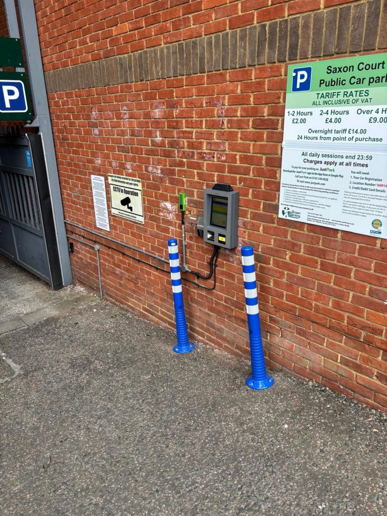 Keypad system at Saxon Court car park