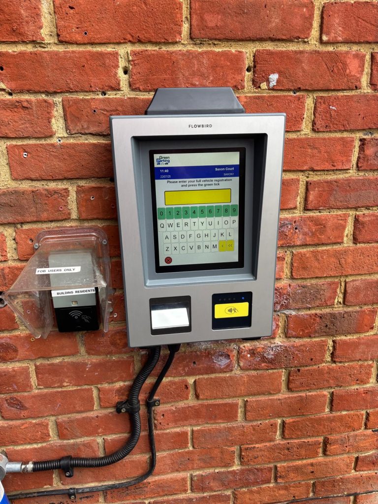 Keypad system at Saxon Court car park