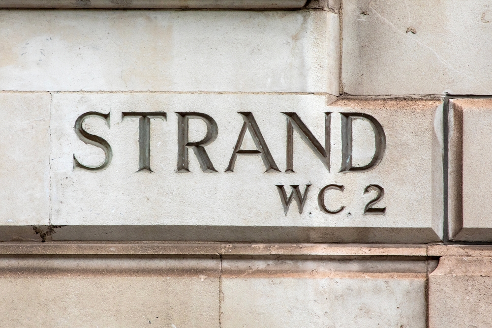 the strand road sign in london