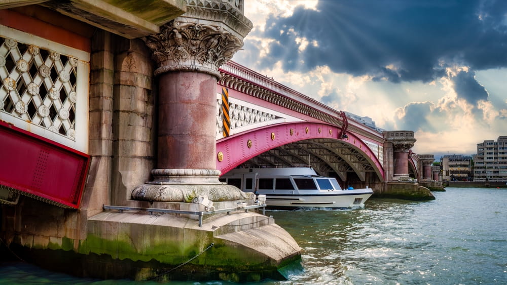 View of Blackfriars Bridge from Bazalgette Embankment
